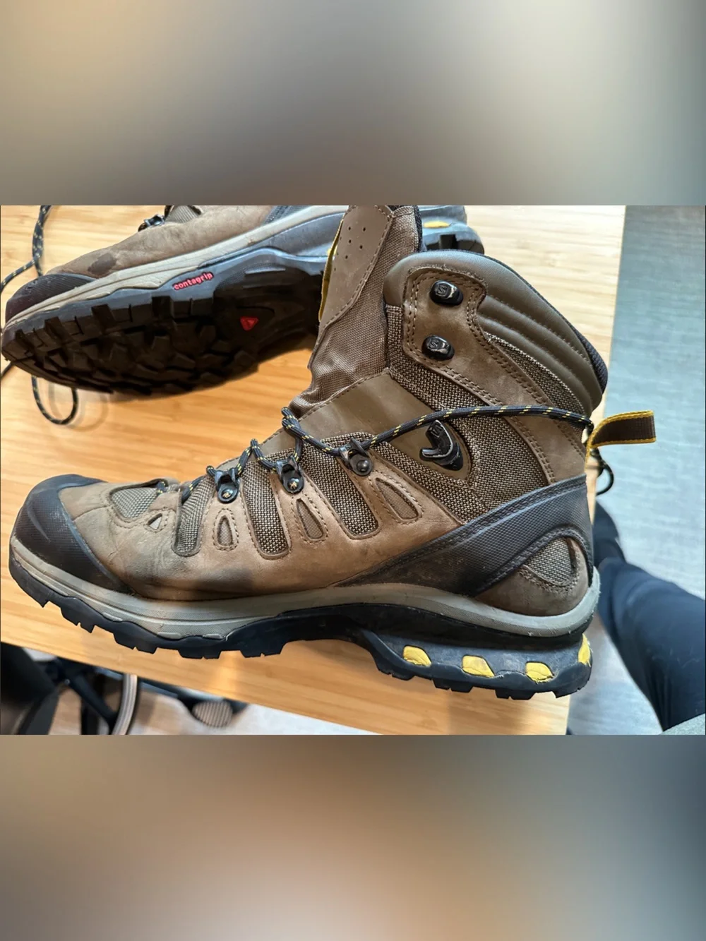 Salomon Brown and Black Men's Trail Hiking Boots - size 11